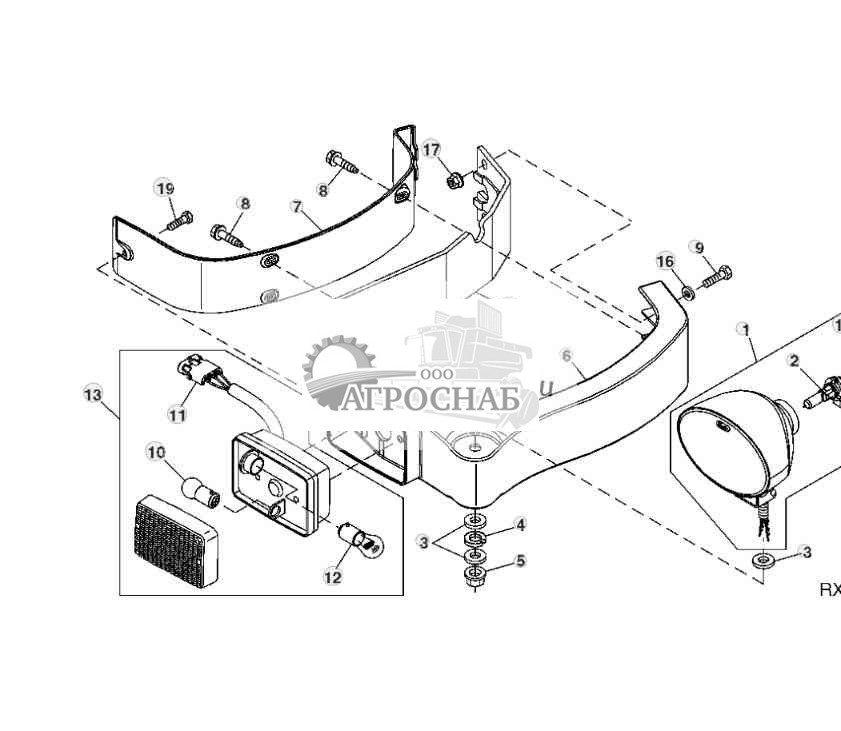 Лампы индикатора направления (кабина) (регион II) 